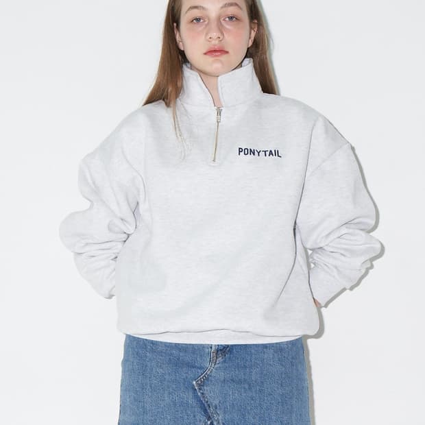 포니테일 하프집업 네이비