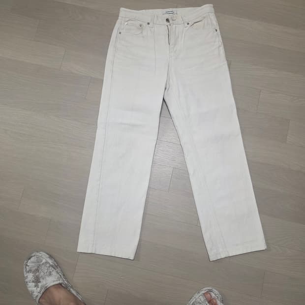 브랜디드 1880 크림진 와이드 스트레이트 28