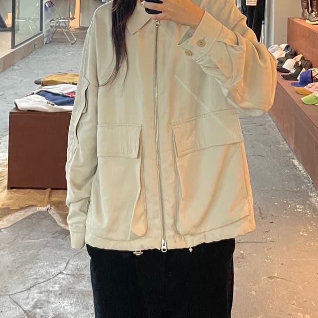 인사일런스 드레이프 블루종 자켓 H460