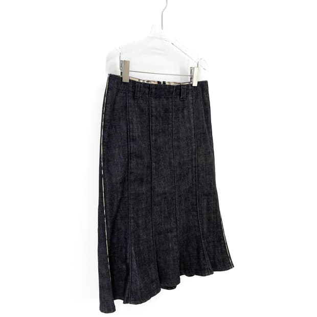 버버리 흑청 데님 롱 스커트