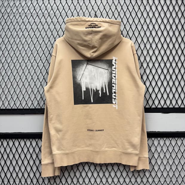 16S/S 앤더슨 벨 스웻셔츠 후드 원더러스트 빅 프린팅 디테일 베이지