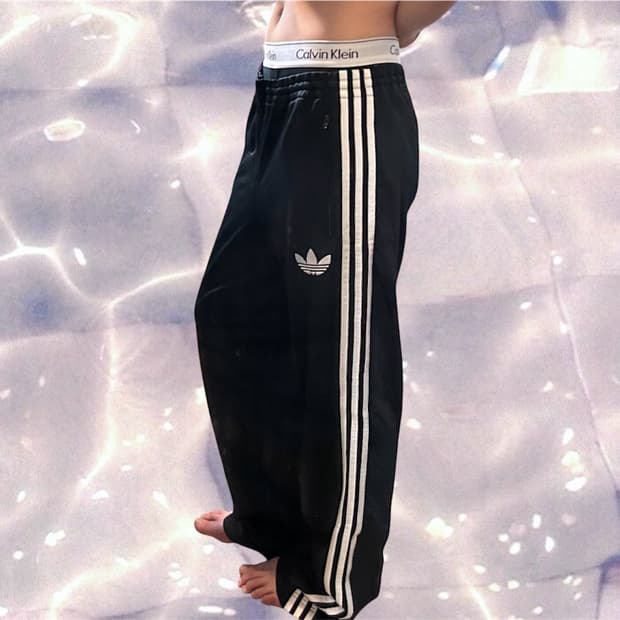 90s 아디다스 오리지널 블랙 화이트 삼선 추리닝 트레이닝 팬츠 3XL