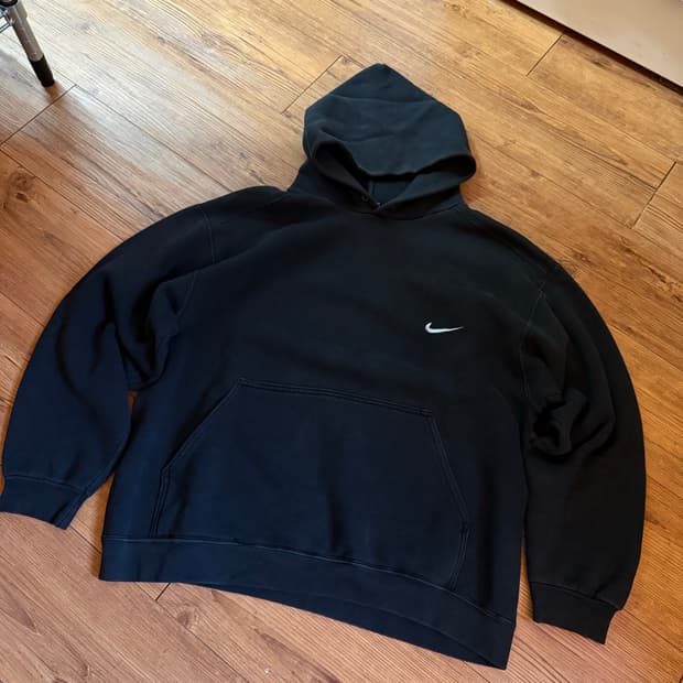 90s USA 나이키 블랙 후드티 L