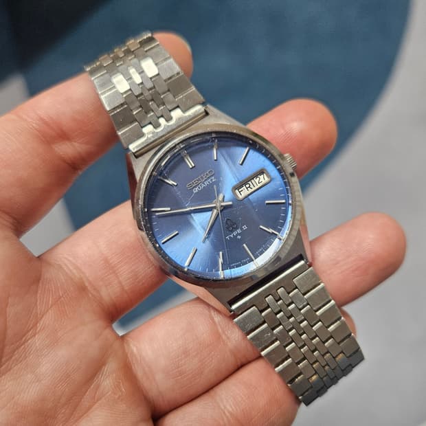 1977s 세이코 타입2 각유리 쿼츠 빈티지 시계