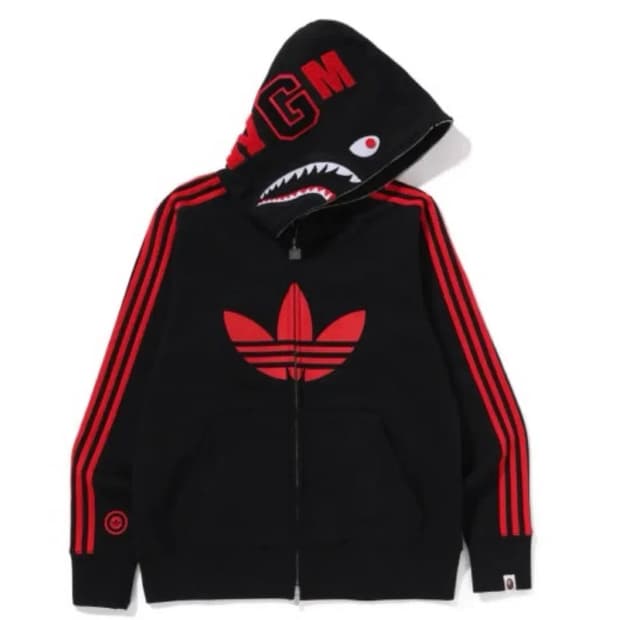 급처]베이프X아디다스 콜라보 샤크후드집업 XL
