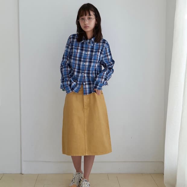 노컨텐츠 스커트 머스타드