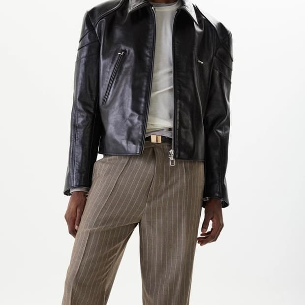 타일레 24ss 카우하이드 레더 바이커 자켓 (1)