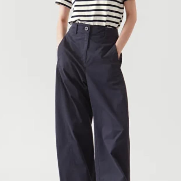 코스 와이드 코튼 트라우저 네이비 34