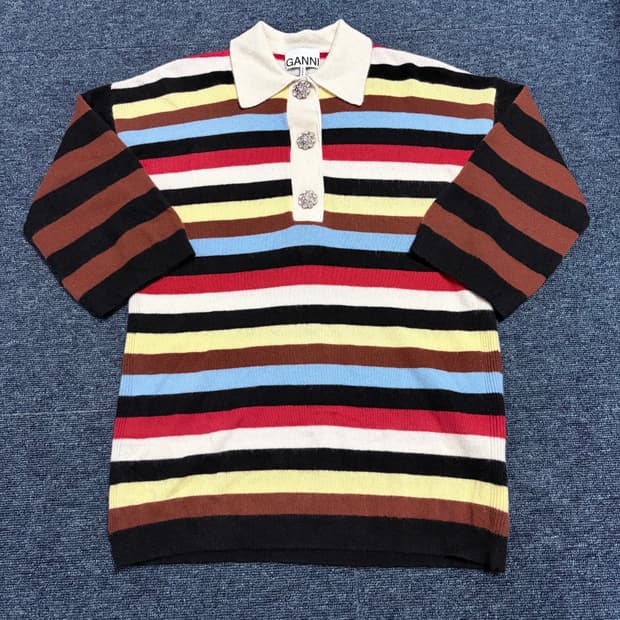 GANNI 캐시미어 폴로 셔츠