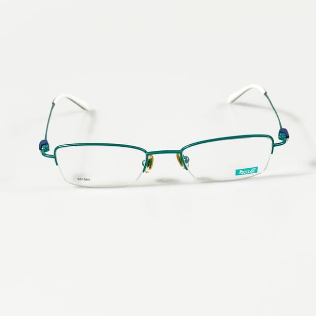 90s FUTIS 틸 그린 반무테 스퀘어 프레임 빈티지 안경