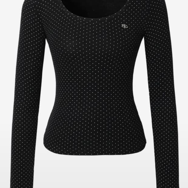 카키포인트 Dot U-neck