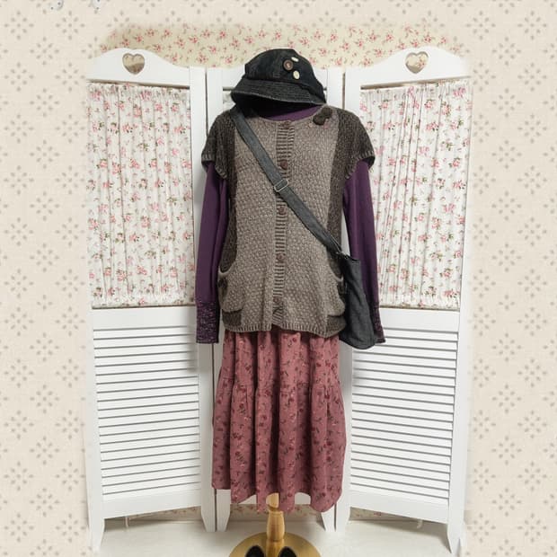 빈티지 베네통 퍼플 목폴라