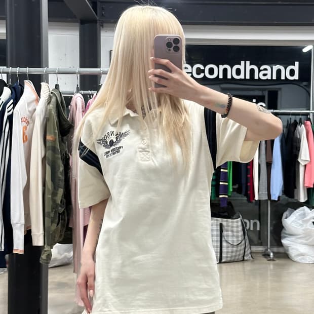 벤슨 백 스타윙 자수 카라 반팔 PK 티셔츠