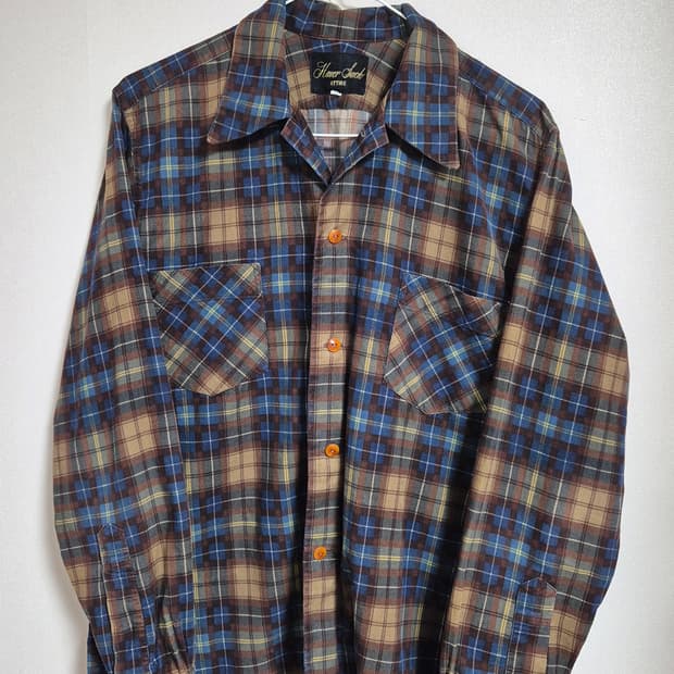 하버색 코듀로이 체크셔츠