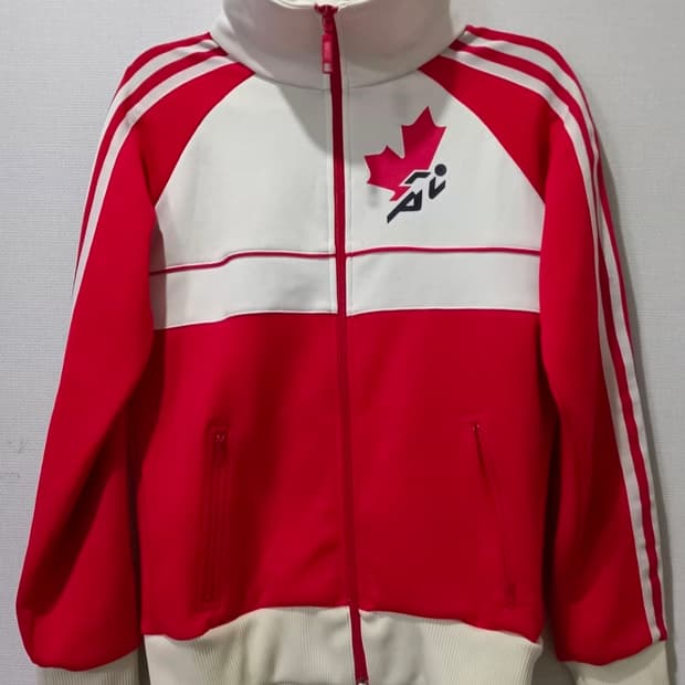 아디다스 캐나다 빨흰 트랙탑 저지 져지집업 85/XS