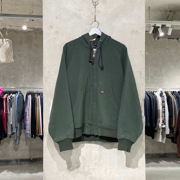 칼하트 올리브 그린 워크 후디 자켓