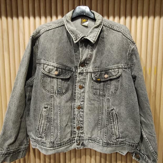 무배) Lee리 자수 그레이 워싱 청자켓 - XL