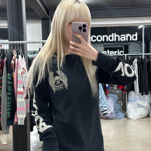 밴슨 블랙 자수 스티치 슬리브