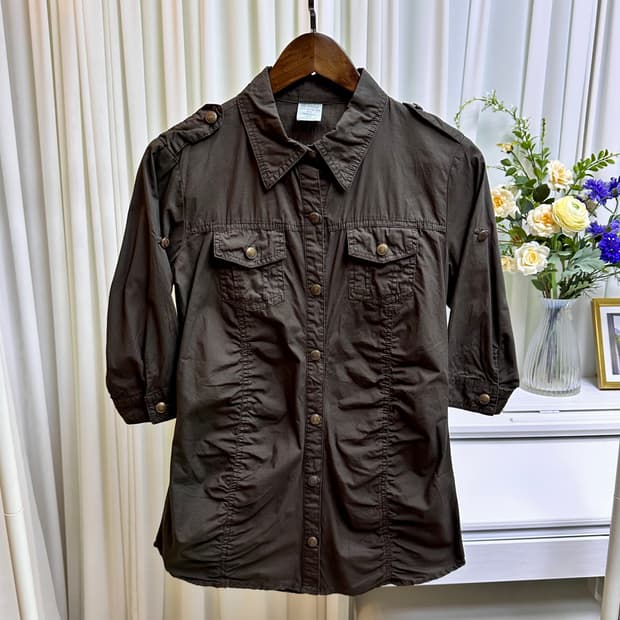 SKY BOMBER 셔링 셔츠