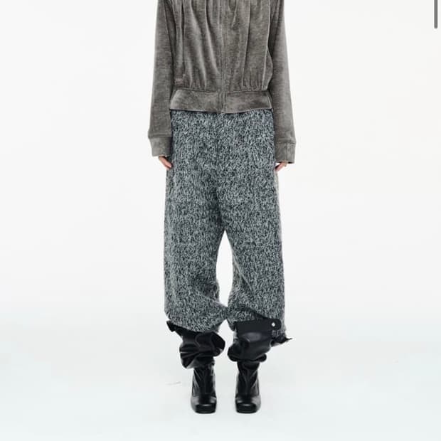 세릭 hairy wide pants charcoal
