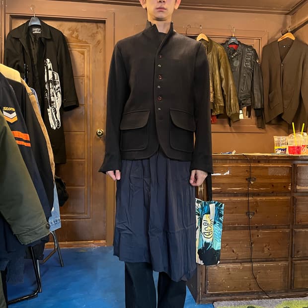 hk works london Asymmetric skirt navy