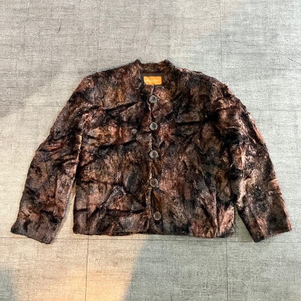 일본빈티지 Gtenmite 사가 양모 보헤미안동양 무스탕자켓