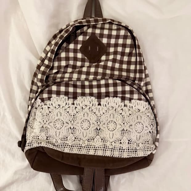 페어리그런지 초코레이스 체크 백팩 모리걸 하구미