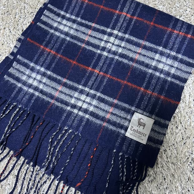 캐시미어 체크 울 목도리