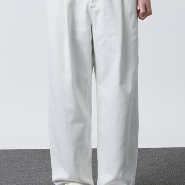 디미트리블랙 와이드 데님 팬츠_크림