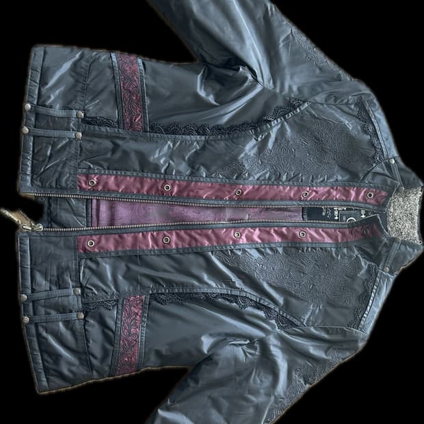 오즈 오네스트 고딕 코르셋 아일렛 퀼팅 자켓