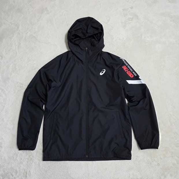 (XL)아식스 윈드브레이커 바람막이 후드자켓