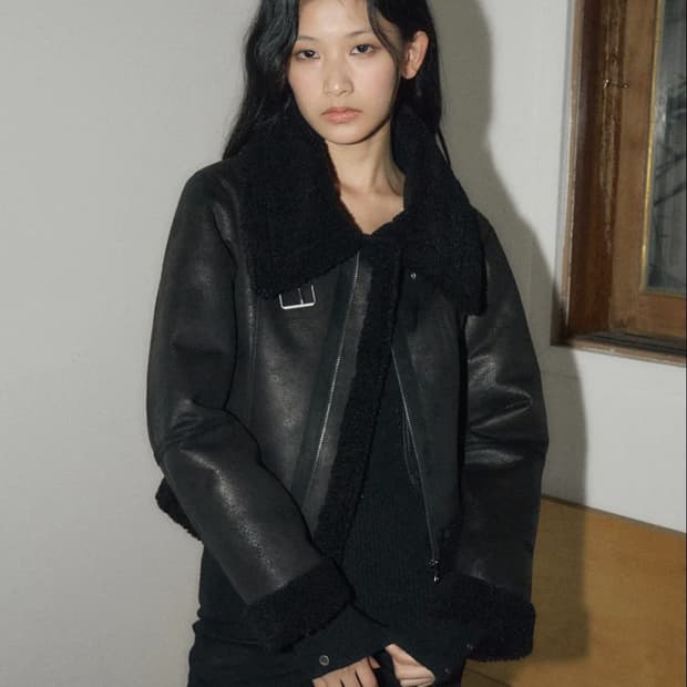 헬레네파리스 피티드 스웨이드 무스탕