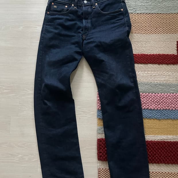 RRL 스트레이트핏 원스 워시 셀비지 진