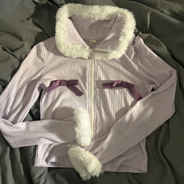 빈티지 리본 집업