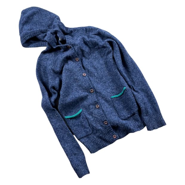 Samansa Mos2 울 혼방 니트 후드집업 