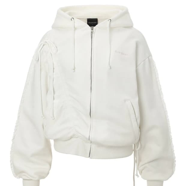 [M] 쓰리타임즈 Whisper Zip Up Hoodie White