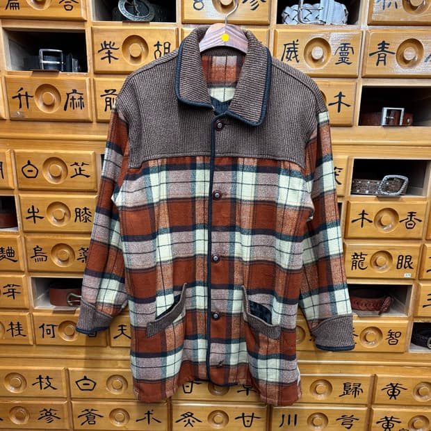 (L) 빈티지 코듀로이 카라넥 플리스 플란넬 자켓