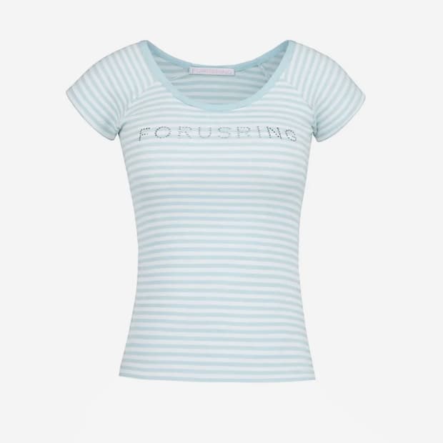 포어링 B.jewel logo tee mint stripe