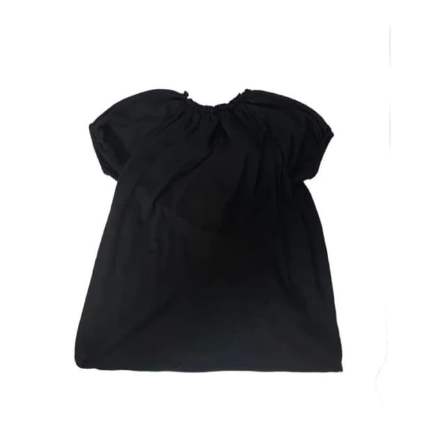 꼼데가르송 트리콧 셔링 니트 탑