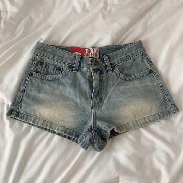 OOTJ 빈티지 연청 숏 데님 팬츠