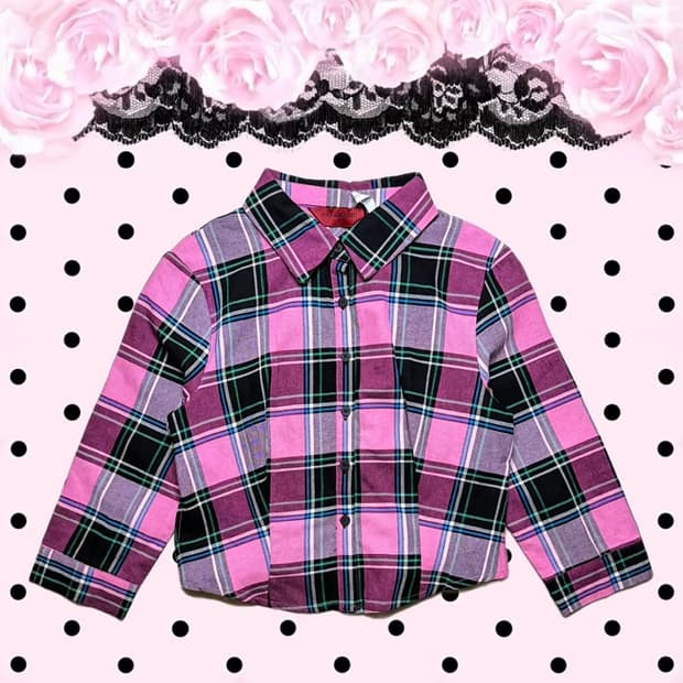 ONNASENSHI CROPPED SHIRT 온나센시 체크 크롭 셔츠