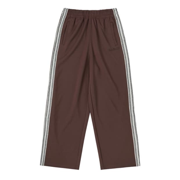 KNIT JACQUARD TAPE TRACK PANTS BROWN