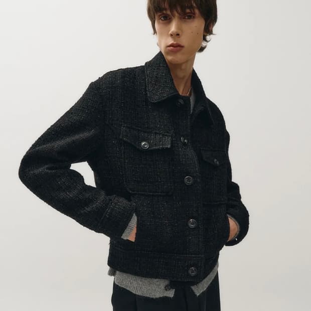 [48] 펜시 트위드 트러커 자켓 (블랙)