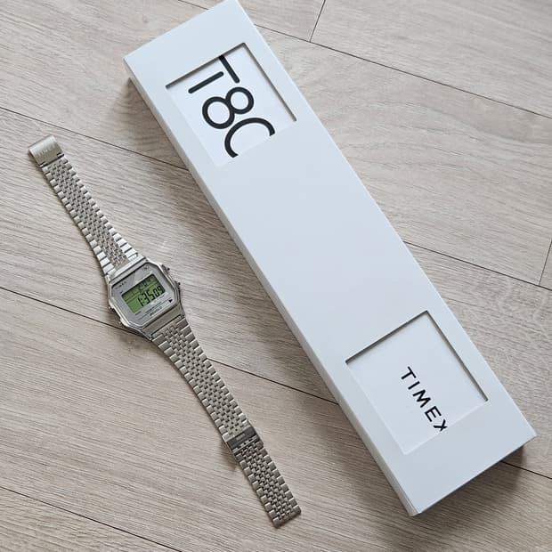 타이맥스 T80 실버 메탈 시계 