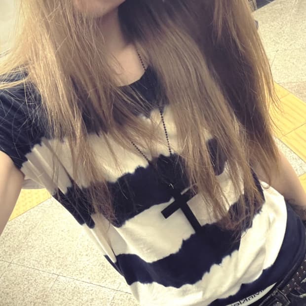 y2k 스트라이프 반팔