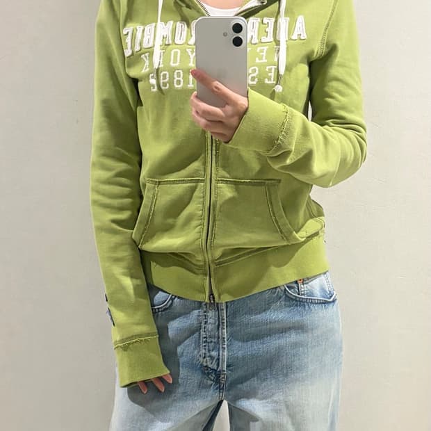 아베크롬비 연두 라임 후드집업