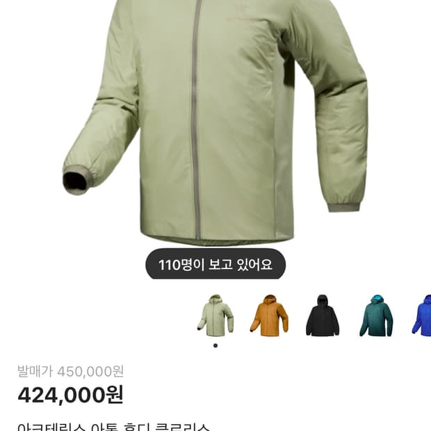 아크테릭스 아톰 클로리스 L 사이즈