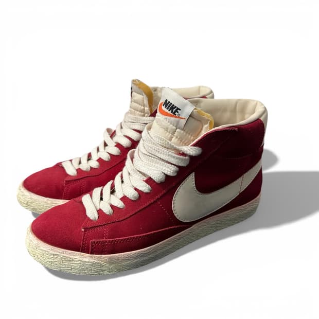 나이키 블레이저 미드 스웨이드 하이탑 스니커즈 레드