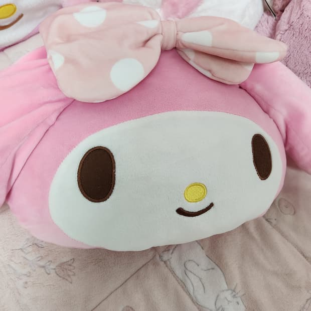 마이멜로디 고전 리본도트 모찌 쿠션 갸루 방꾸