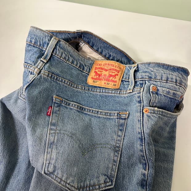 M-L 리바이스513 슬림레귤러핏 중청워시드 데님팬츠 청바지